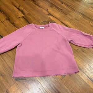 Madewell Womens Medium Purple Crewneck Pullover sweater  3/4 sleeve Casual Top